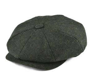 Botvela Wool Tweed Newsboy Cap Herringbone Мужчины женщины классическая ретро -шляпа с мягкой подкладочной шапочкой Black Brown Green 005 T2001046293271