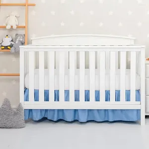 Säng kjol elastisk band spjälsäng mjuk baby för sovrum enkelt installation damm täcke veckade småbarn pojkar