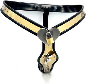 Female Chastity Belt Butt Plug Vagina Plug Dildo Masturbator Strap On Pants Stainless Steel BDSM Metal Sex Tools Chastity Device (Color : Black, Size : 70-80cm)
