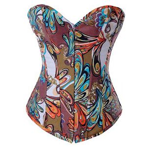 Tops Floral Print Women Corset Waist Aizen Corsets Bustiers Trainer Corsets Steampunk Brocade Overbust Corset Pattern1704091