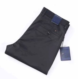Lll tasarımcı lüks erkekler elbise pantolon iş pantolon rahat pantolon moda marka Tencel yumuşak streç kumaş düz renk siyah gri giyim toptan