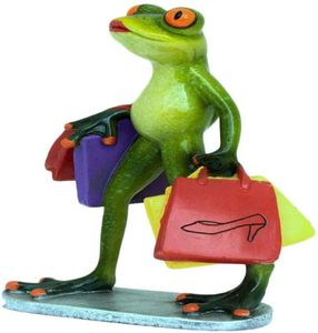 Estátuas de sapo criativo Funny Adorable Frogs FigurinessHopping Lady Typenice Decorações para a Decoração de Casa e Escritório2234458