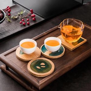 TEA TRAYS HESIN BAMBU CUP MAT Hem Interiör/Studie/Office/TeaHouse/El Ceremony Supplies/Heat Isolation and Anti-Scaling Saucers