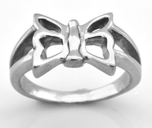 Fanssteel Aço inoxidável masculino Mulheres jóias Butterfly Inset Ring Anel de moda Presente para irmãos Irmãs FSR08W6577993051782655