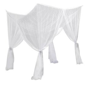 Canopy de cama em tamanho grande Mosquito líquido post Caminhão Cortina à prova de poeira Rainha rei Decoração Home Reding 4 Corner Polyester White4431103