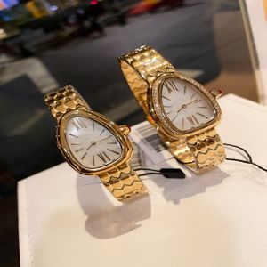 Klasyczny designerski węża zegarki Ladies serpent Watch Dekoracja zegarek ze stali nierdzewnej złota i srebrny trójkąt Waterproof Watch Prezent 2022 211W