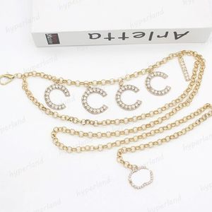 Golden Chains Belts For Women Designer Waistband Links Silver Waist Belt Luxury Letter Accessories Girls Diamond Pearl Chain Ceintures 268i