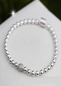 100% 925 Bracelety srebrne z koralikami dla kobiet CZ Strands DIY Jewelry Fit Charms Pani z oryginalnym pudełkiem2486209