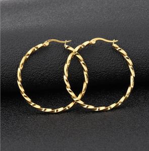 Gold Silber Schwarz Roségold Farbe Big Hoop Ohrringe Edelstahlschmuck Hoch Engagement Ohrringe für Frauen Weihnachten 9422032