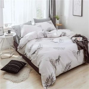 Bedding Sets MWSWL 3 Pieces Forest Duvet Cover Set Cartoon Animal Print Cotton Quilt For Boys/Girls