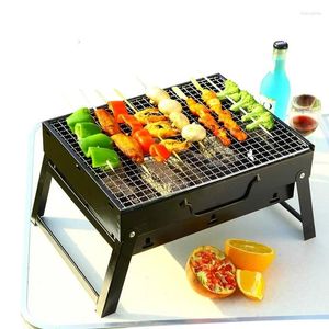 Köksredskap sätter 1set Steel Outdoor Folding Barbecue Rack Wire Meshes Portable Hushållskolgrill för camping Campfire BBQ Tools