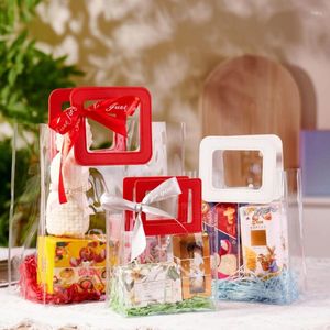 Wrap prezent 10PC Przezroczysta torebka Pvc Clear Cosmetic Spiratery Bag Wedding Favor Birthday Candy Packaging Przyjęcia