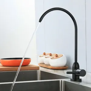 Кухонные смесители матовая черная прямая питье G1/2 дюйма Tainlesse Steel Tap для антиосозосного очистителя воды и раковина