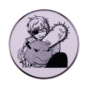 Chainsaw Man Cartoon Comic Book Series Brooch Badge