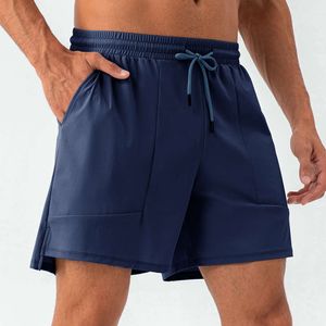 Homens shorts lu summer esportes esportes esportes com bolsos workout ativo desgaste de bicicleta de bicicleta de bicicleta curta Summer 1 peça Sportswear Quick Dry Dry