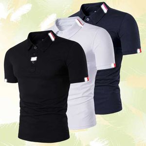 Polos de polos masculinos novas cores sólidas camisa polo de mangas curtas de moda casual verão lapela mass topl2405