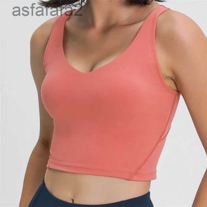 Ll alinhamento alinhado top u bra yoga roupa feminina de verão camisa sexy tops sólidos colheita de moda sem mangas 17 cores 0vwr