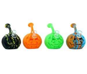 Ashtrays Halloween Pumpkin Ashtray Acessórios para fumantes da bandeja de cinzas Dab Rig Silicone Use para Ashes5302220