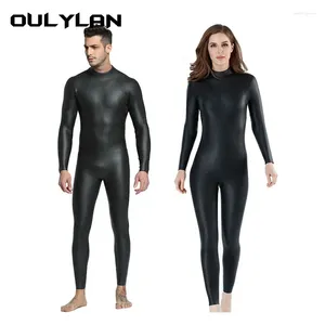 Frauen Badebekleidung OURLYLAN 3mm Triathlon Neoprenanzug Männer warmer einteiliger Tauchanzug CR Super Elastic Cold-Sourt-Light Leder für Frauen