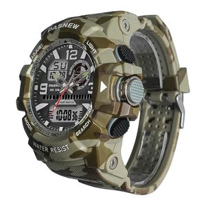 Military Men Sport Watches Multifunction Big Dial Waterproof Digital Hand Clock Boy Original Tactical Camouflage Wristwatch Male 240428