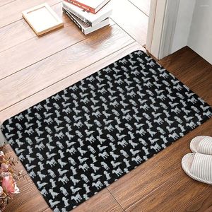 Bath Mats Diamond Poodle Bling Mat Anti-Slip I Love Dog Toalett Pad Quick Torkning Kök Dusch Dörr Fot Badrumstillbehör