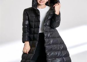 Kvinnor Down Parkas Long Winter Coat Women Black Tjock Loose Parkas Casual Cotton vadderad kappa Kvinnliga eleganta solida varma jackor Out7688996