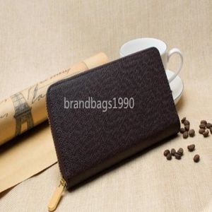 Gratis frakt Fashion Clutch Leather Long Wallet Purse Card Holder With Dust Bag Box 60017 2011