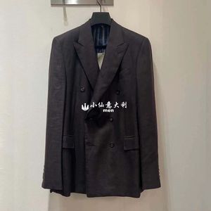 Uomini blazer brioni cashmere in seta in seta a doppio petto