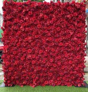 Flores decorativas grinaldas painéis 3D e roil parede artificial decoração de casamento falso rosa vermelha peony orquids corredores de cenário HO4496915