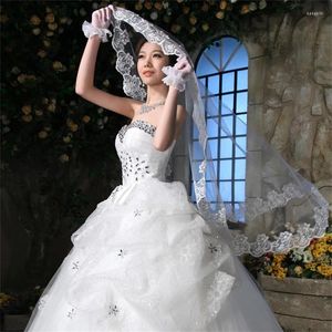 Brautschleier Mariage Hochzeit mit applizierten weißen/Elfenbein-/roten Kopfzubehör 2024 Frauen kurz