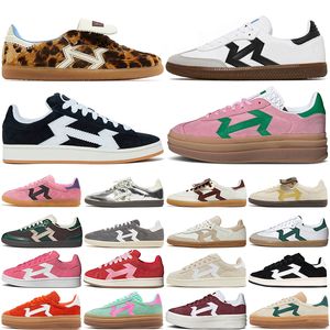 Designer 2024 Casual Shoes Men Women Trainers Leopard Cream Blue Vegan Gazelle Pink Velvet Silver Metallic Red True Pink Green Sports Sneakers Trainers 36-45