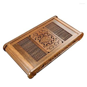 Vassoi di tè in legno di lusso cinese vintage purh drenaggio rettangolo t -office degli accessori da tavolo