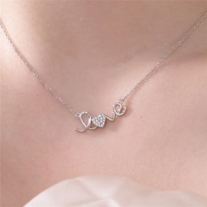 luksusowe serce miłosne projektantek dla kobiety impreza 925 srebrny wisiorek 18k złote litery diamentowe naszyjniki biżuterii