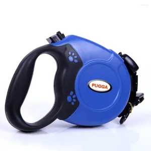 Dog Collars 5M Extendable Retractable Training Lead Leash Chain Hold Maximum 50KG (Blue)