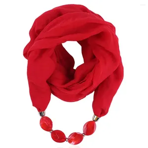 Schals scaf Frauen Baumwolle Leinen Halskette Anhänger Schal