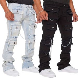New men's street fashion Instagram elastic workwear denim straight leg pants M511 73