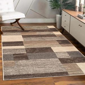 Teppiche überlegene Indoor -Fläche Teppich Jute Rückengeklagte moderne geometrische Patchworkbodendekoration für Schlafzimmer Büro Wohnzimmer Eingangsbauer Hardwo Hardwo