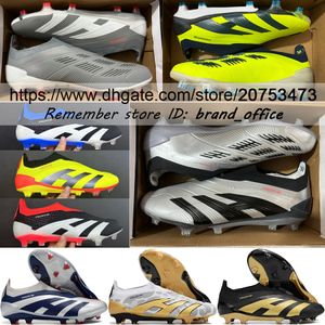 Send With Bag Quality Soccer Boots 24 Elite 30th Anniversary FG Laceless Football Cleats Trainers Comfortable Leather Firm Ground Knit Socks Soccer Shoes