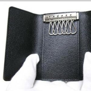 DAMIER key hold large capacity LEATHER LOOU men's women's chain Wallets Blanded good Quality Genuine Leather 6 Keys Wallet 191Y