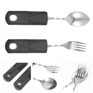 Forks Bendable Fork And Spoon Tremble Proof Utensil Dinnerware Suite Indoor Adaptive Utensils Stainless Steel Portable Outdoor Elder