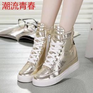 Scarpe casual Donne Sneaker Wedge Sneakers Fashion Piattaforma alta 6 cm Spessati Solled Femmine Allenatori