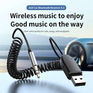 Ny Bluetooth 5.3 Mottagarbil MP3 -spelare 3.5mm Aux Adapter Call Isolation Noise Reduction