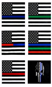 Bandeira da linha azul fina fina de fábrica direta 3x5fts 90cmx150cm Oficiais de aplicação da lei EUA American Police4825027