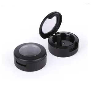 Storage Bottles Dia 26mm Eye Shadow Compact Matte Black Small Eyeshadow Palette Empty Cosmetic Container Round Lipstick Packing Box 50 PCS