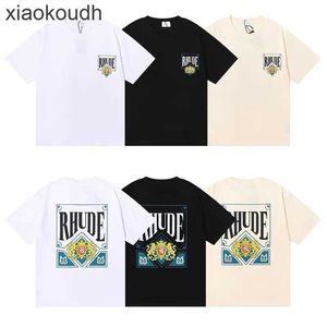 Rhude High end designer T shirts for short sleeve high street fashion summer men and women gender free cards printed cotton T-shirt fashion With 1:1 original labels