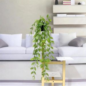 Декоративные цветы окружающая среда натуральная зелень 3pcs eucalyptus vine wanging для домашнего декора без технического обслуживания зеленый горшок