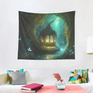 Tapestries Enchanted Fairy Pod On A Magical River In Fairytale Forest Tapestry Room Decorations Aesthetics