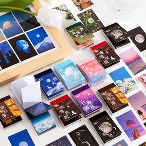 Gift Wrap 50 Sheets World Scenery Style Sticker Book Coated Paper Journal DIY Material Decoration Memo Pad Scrapbook Stationery