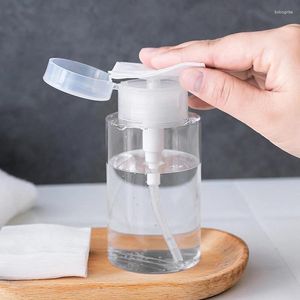 Depolama Şişeleri 100-200ml Makyaj Yağı Portatif Pompa Şişesi Taşınabilir Oje Dispenser boş doldurulabilir