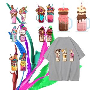 ウィンドウステッカー漫画デザートパターンパッチ衣服の熱転送夏のTシャツデザインサーマルアイスクリーム印刷